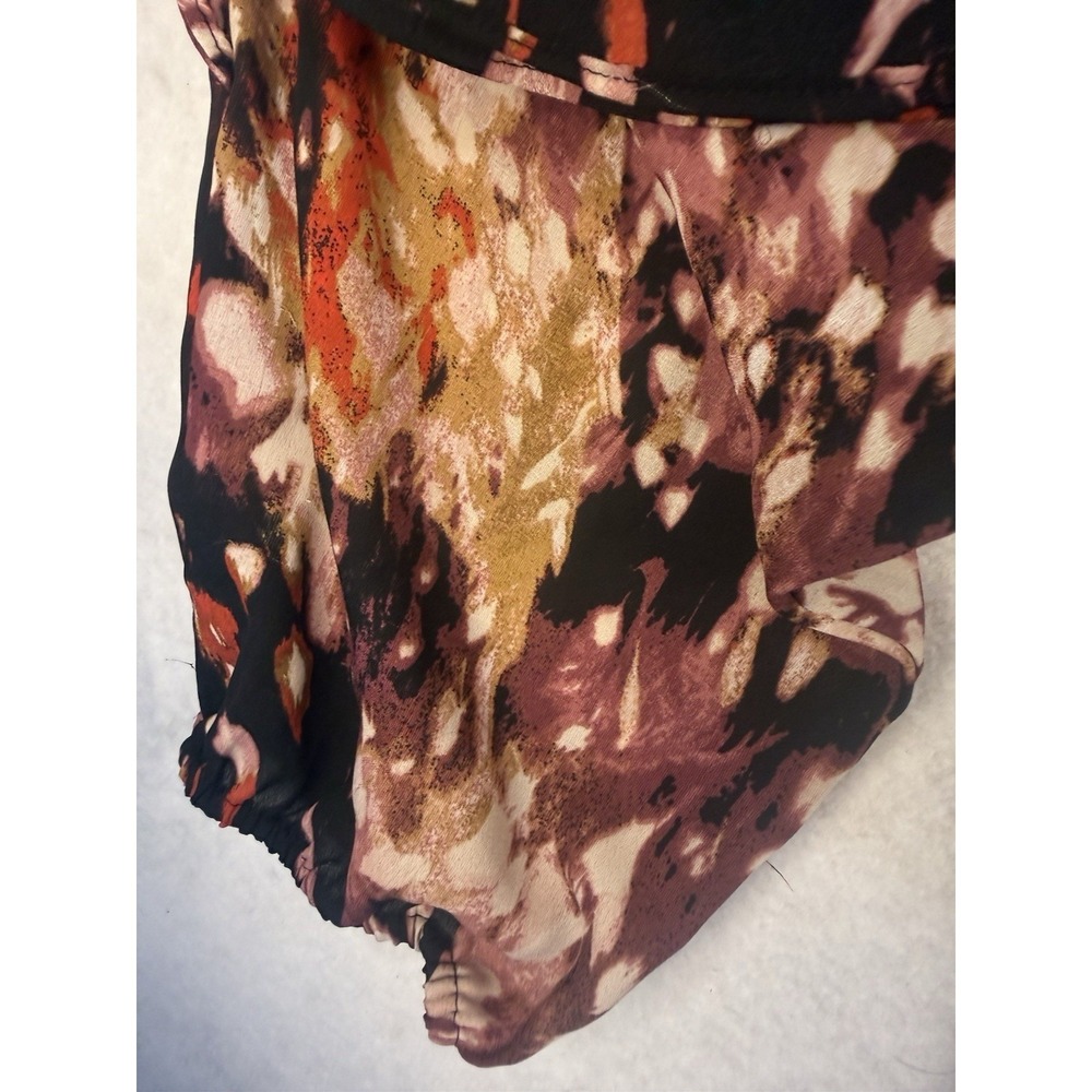 Cato Plus Size 22/24W Floral Cold Shoulder Blouse V Neck Ruffle Sleeve Top - Picture 3 of 7